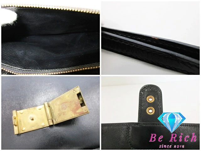 HERMES エルメス ポシェット ジェット クラッチ バッグ 〇 S刻印 黒 ブラック ボックス カーフ 鞄  メンズ 【中古】【送料無料】bk8614