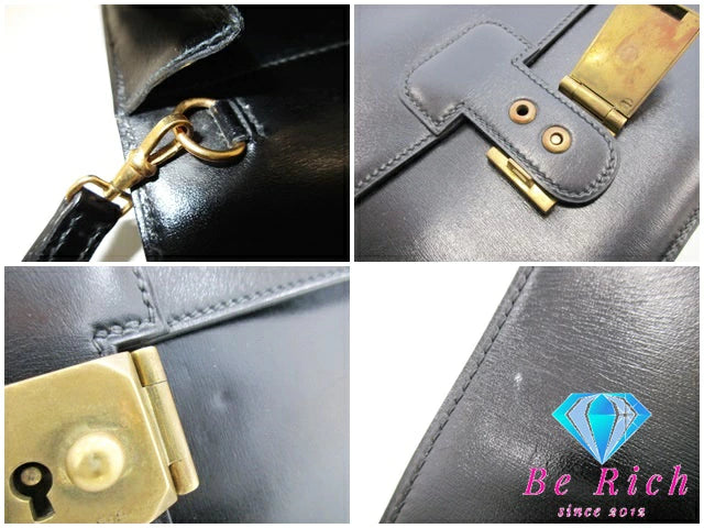 HERMES エルメス ポシェット ジェット クラッチ バッグ 〇 S刻印 黒 ブラック ボックス カーフ 鞄  メンズ 【中古】【送料無料】bk8614