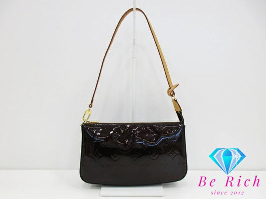 ルイ ヴィトン LOUIS VUITTON モノグラム ヴェルニ ポシェット アクセソワール M91576 アマラント 濃紫 パテント レザー エナメル LV ロゴ ハンドバッグ 鞄 【中古】【送料無料】 bk8617