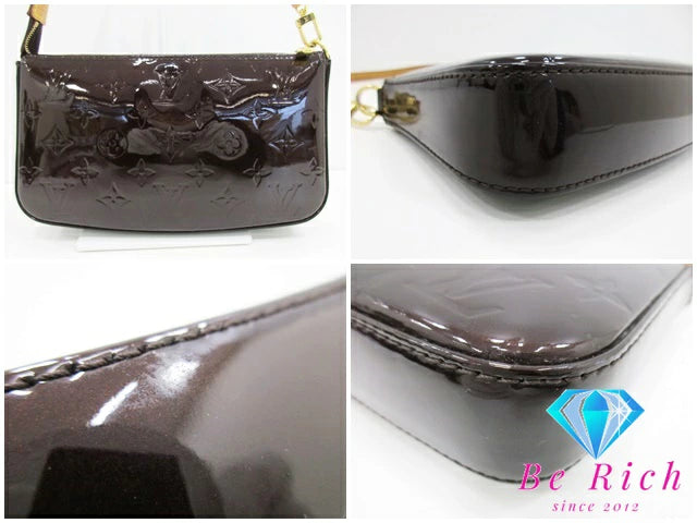 ルイ ヴィトン LOUIS VUITTON モノグラム ヴェルニ ポシェット アクセソワール M91576 アマラント 濃紫 パテント レザー エナメル LV ロゴ ハンドバッグ 鞄 【中古】【送料無料】 bk8617