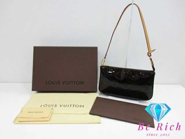 ルイ ヴィトン LOUIS VUITTON モノグラム ヴェルニ ポシェット アクセソワール M91576 アマラント 濃紫 パテント レザー エナメル LV ロゴ ハンドバッグ 鞄 【中古】【送料無料】 bk8617