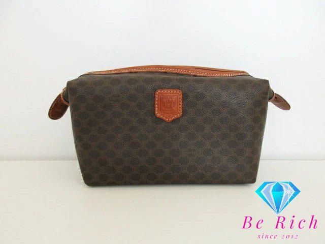 セリーヌ CELINE ハンドバッグ バニティバッグ MC 97/2 ポーチ マカダム レザー ロゴ 鞄 【中古】【送料無料】 bk8622