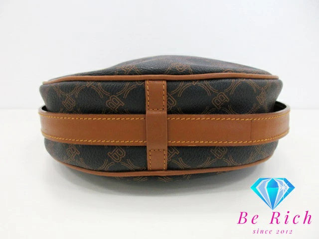 バリー BALLY ショルダーバッグ 黒 ブラック 茶 ブラウン PVC レザー ロゴ 総柄 ポシェット 肩掛け 鞄【中古】【送料無料】bk8628