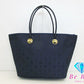 エムシーエム MCM トートバッグ ショルダーバッグ ビセトス ロゴグラム 紺 ネイビー ナイロン キャンバス  レザー ロゴ ハンドバッグ 鞄 ヴィセトス  【中古】【送料無料】 bk8645