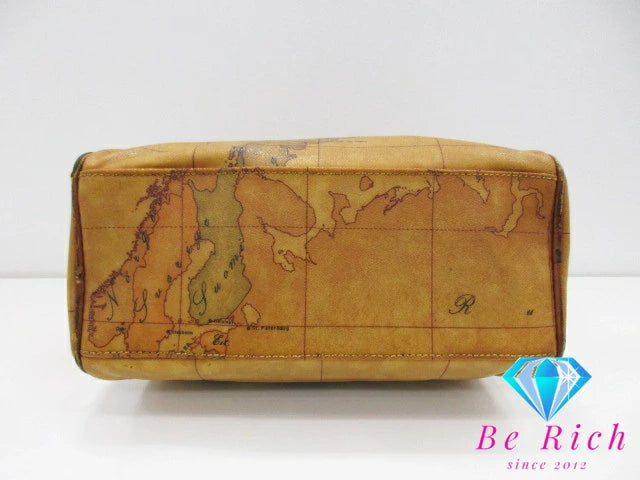 PRIMA CLASSE プリマクラッセ ミニ ボストンバッグ ジオクラシック ナチュラル キャメル ブラウン  PVC レザー 【中古】【送料無料】 bk8652