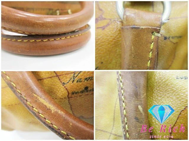 PRIMA CLASSE プリマクラッセ ミニ ボストンバッグ ジオクラシック ナチュラル キャメル ブラウン  PVC レザー 【中古】【送料無料】 bk8652