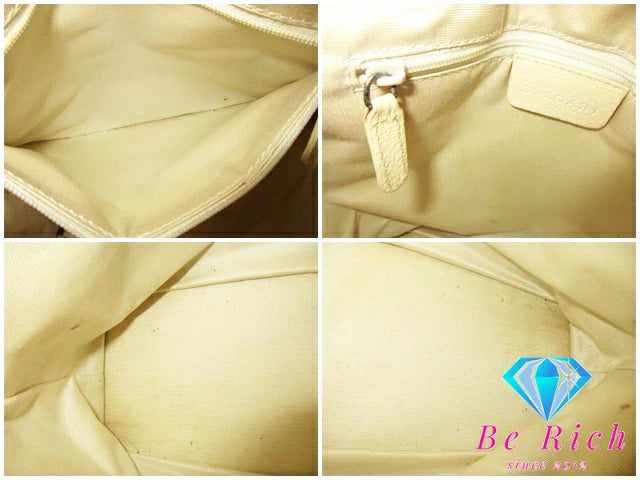 ブルガリ BVLGARI ミニ ハンドバッグ トートバッグ ロゴマニア ピンク アイボリー キャンバス レザー ショルダーバッグ 手提げ 肩掛け バッグ 鞄 メンズ レディース 【中古】【送料無料】 bk8666