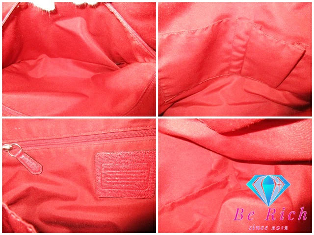 コーチ ベイリー サフィアーノ トートバッグ 33480 赤 レッド グレー レザー ショルダーバッグ ハンドバッグ COACH 【中古】【送料無料】 bk8670