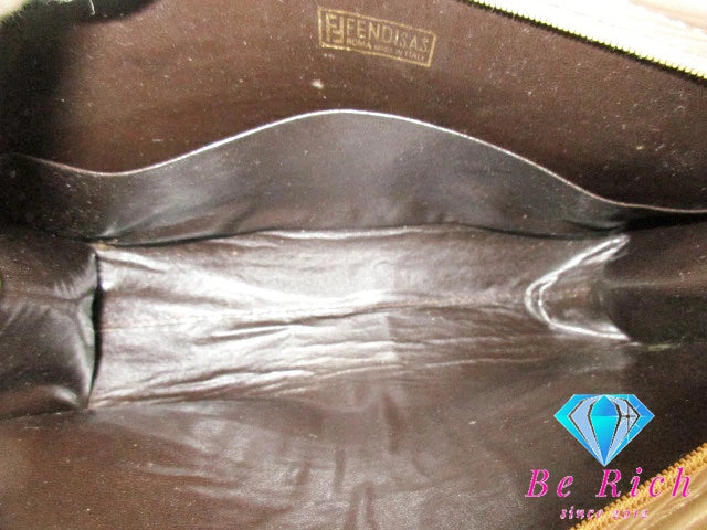 フェンディ FENDI クラッチバッグ ズッキーノ ブラウン 茶 PVC レザー ズッカ ロゴ セカンドバッグ 鞄 【中古】【送料無料】 bk8682