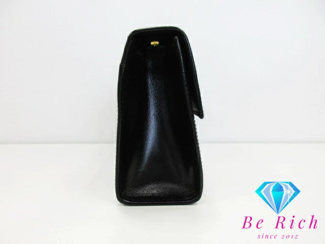 サルヴァトーレ フェラガモ ガンチーニ クラッチバッグ セカンドバッグ AQ-21 9629 黒 ブラック カーフ レザー ロゴ ハンドバッグ Salvatore Ferragamo 【中古】【送料無料】 bk8683