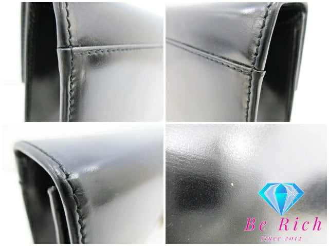 サルヴァトーレ フェラガモ ガンチーニ クラッチバッグ セカンドバッグ AQ-21 9629 黒 ブラック カーフ レザー ロゴ ハンドバッグ Salvatore Ferragamo 【中古】【送料無料】 bk8683