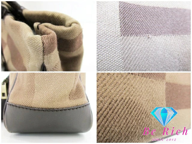 バリー BALLY トートバッグ ショルダーバッグ ブラウン 茶 ジャガード キャンバス レザー B ロゴ ハンドバッグ 鞄  【中古】【送料無料】bk8716