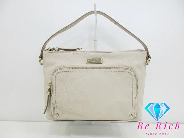 ケイトスペード kate spade ハンドバッグ ショルダーバッグ アイボリー レザー ロゴ 鞄 【中古】【送料無料】 bk8718