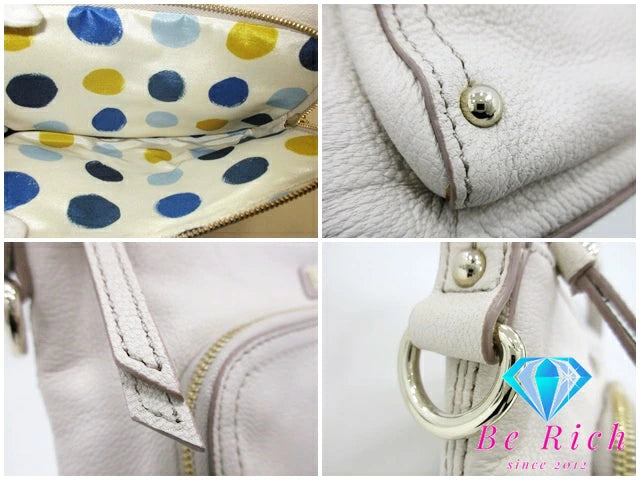 ケイトスペード kate spade ハンドバッグ ショルダーバッグ アイボリー レザー ロゴ 鞄 【中古】【送料無料】 bk8718