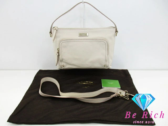 ケイトスペード kate spade ハンドバッグ ショルダーバッグ アイボリー レザー ロゴ 鞄 【中古】【送料無料】 bk8718
