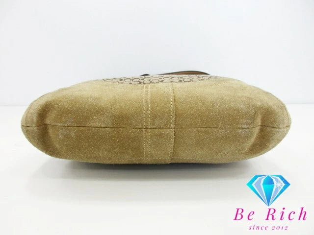 コーチ COACH ショルダーバッグ F10944 ミニ シグネチャー カーキ ベージュ キャンバス レザー ロゴ ハンドバッグ クロスボディ 斜め掛け 鞄 【中古】【送料無料】 bk8730