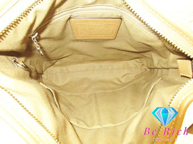 コーチ COACH ショルダーバッグ F10944 ミニ シグネチャー カーキ ベージュ キャンバス レザー ロゴ ハンドバッグ クロスボディ 斜め掛け 鞄 【中古】【送料無料】 bk8730