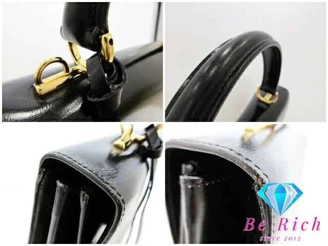 グッチ GUCCI 2way ハンドバッグ 000.1274.0192 レディロック ブラック 黒 カーフ レザー ロゴ オールド ヴィンテージ 肩掛け 斜め掛け 鞄 パーティ フォーマル 【中古】【送料無料】 bk8749