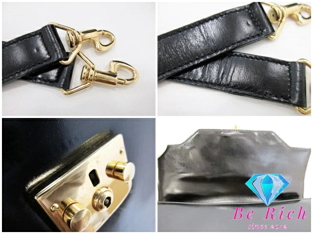 グッチ GUCCI 2way ハンドバッグ 000.1274.0192 レディロック ブラック 黒 カーフ レザー ロゴ オールド ヴィンテージ 肩掛け 斜め掛け 鞄 パーティ フォーマル 【中古】【送料無料】 bk8749