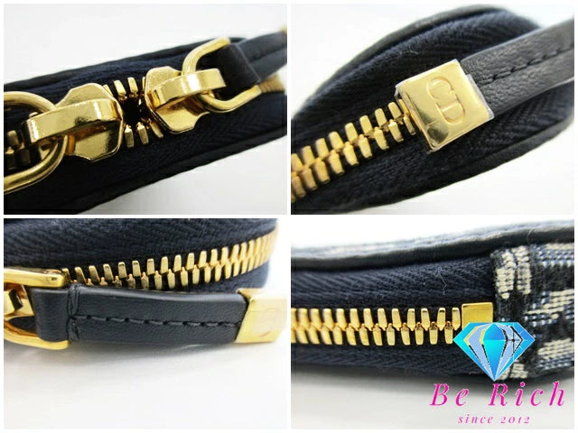 美品 クリスチャン ディオール Christian Dior 30 MONTAIGNE フォン ホルダー オブリーク S2114UTZQ キャンバス レザー ネイビー CD ロゴ モバイルケース ポシェット 斜め掛け  鞄 【中古】【送料無料】 bk8765