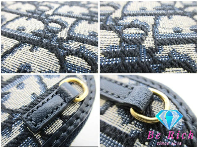 美品 クリスチャン ディオール Christian Dior 30 MONTAIGNE フォン ホルダー オブリーク S2114UTZQ キャンバス レザー ネイビー CD ロゴ モバイルケース ポシェット 斜め掛け  鞄 【中古】【送料無料】 bk8765
