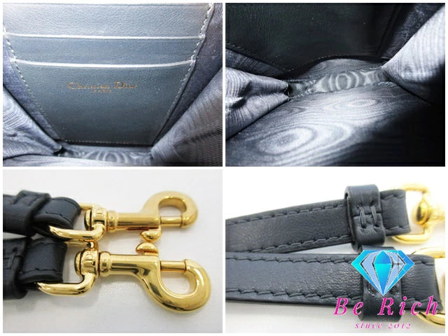 美品 クリスチャン ディオール Christian Dior 30 MONTAIGNE フォン ホルダー オブリーク S2114UTZQ キャンバス レザー ネイビー CD ロゴ モバイルケース ポシェット 斜め掛け  鞄 【中古】【送料無料】 bk8765