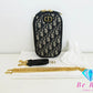 美品 クリスチャン ディオール Christian Dior 30 MONTAIGNE フォン ホルダー オブリーク S2114UTZQ キャンバス レザー ネイビー CD ロゴ モバイルケース ポシェット 斜め掛け  鞄 【中古】【送料無料】 bk8765