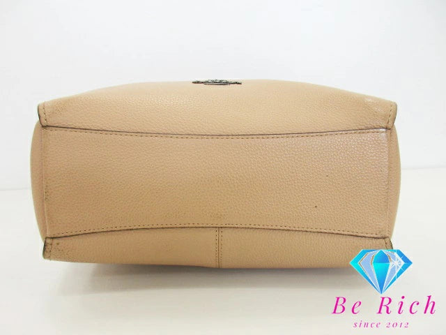 コーチ COACH レザー ショルダーバッグ 21378 ベージュ ロゴ オールレザー セミショルダーバッグ ハンドバッグ 鞄 【中古】【送料無料】bk8769