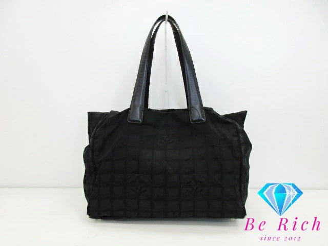 シャネル トート MM A15991 ニュートラベルライン 黒 ブラック ナイロン レザー ショルダーバッグ ハンドバッグ CHANEL 【中古】【送料無料】 bk8799