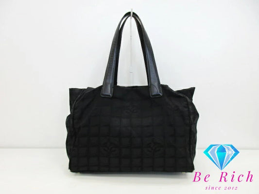 シャネル トート MM A15991 ニュートラベルライン 黒 ブラック ナイロン レザー ショルダーバッグ ハンドバッグ CHANEL 【中古】【送料無料】 bk8799