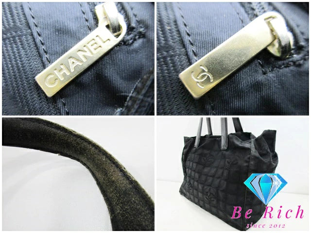 シャネル トート MM A15991 ニュートラベルライン 黒 ブラック ナイロン レザー ショルダーバッグ ハンドバッグ CHANEL 【中古】【送料無料】 bk8799