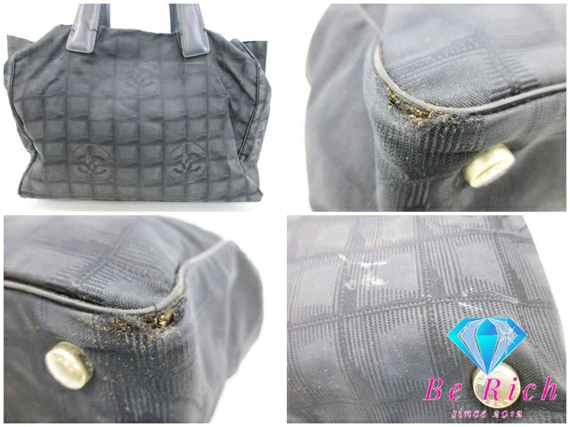 シャネル トート MM A15991 ニュートラベルライン 黒 ブラック ナイロン レザー ショルダーバッグ ハンドバッグ CHANEL 【中古】【送料無料】 bk8799