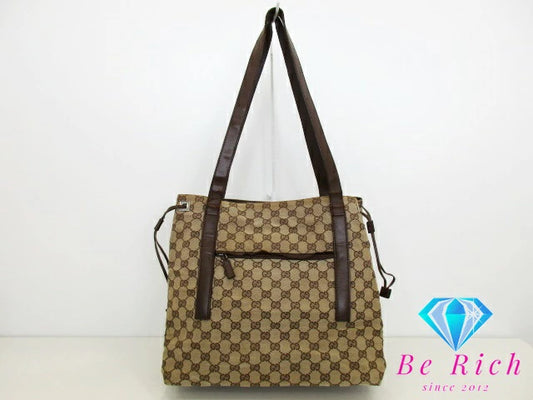 グッチ ショルダーバッグ トートバッグ 30501 GG キャンバス 茶 ブラウン レザー ハンドバッグ GUCCI 【中古】【送料無料】 bk8803