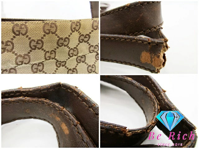 グッチ ショルダーバッグ トートバッグ 30501 GG キャンバス 茶 ブラウン レザー ハンドバッグ GUCCI 【中古】【送料無料】 bk8803