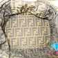 フェンディ FENDI バニティバッグ ハンドバッグ ポーチ ズッカ ブラウン 茶 キャンバス レザー ロゴ 化粧 コスメ アクセサリーポーチ 鞄 折り畳み 【中古】【送料無料】 bk8846