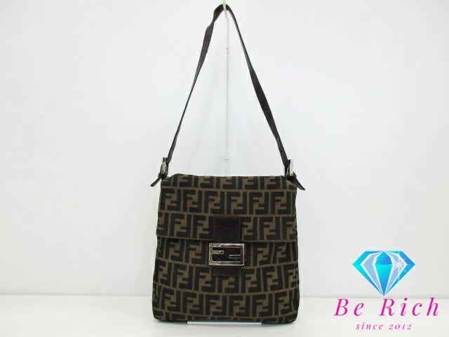 フェンディ FENDI ショルダーバッグ ズッカ ブラウン 茶 キャンバス レザー ロゴ ワンショルダー ハンドバッグ 肩掛け 鞄 【中古】【送料無料】 bk8888