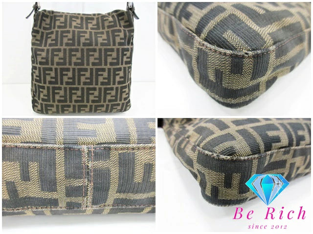フェンディ FENDI ショルダーバッグ ズッカ ブラウン 茶 キャンバス レザー ロゴ ワンショルダー ハンドバッグ 肩掛け 鞄 【中古】【送料無料】 bk8888