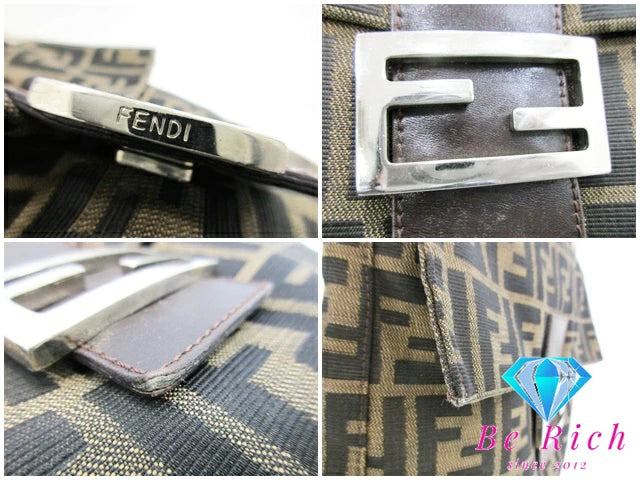 フェンディ FENDI ショルダーバッグ ズッカ ブラウン 茶 キャンバス レザー ロゴ ワンショルダー ハンドバッグ 肩掛け 鞄 【中古】【送料無料】 bk8888