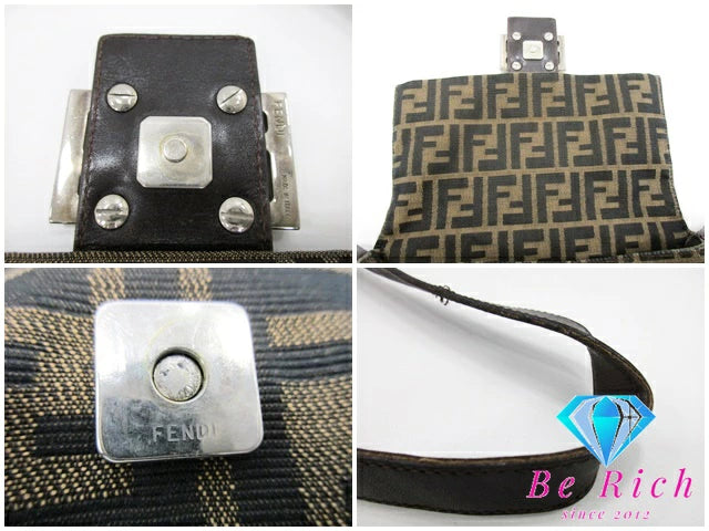 フェンディ FENDI ショルダーバッグ ズッカ ブラウン 茶 キャンバス レザー ロゴ ワンショルダー ハンドバッグ 肩掛け 鞄 【中古】【送料無料】 bk8888