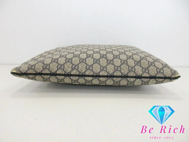 グッチ GUCCI ショルダーバッグ 201446 GG スプリーム ネイビー 紺 ロゴ PVC レザー 斜め掛け ポシェット 鞄 【中古】【送料無料】 bk8894