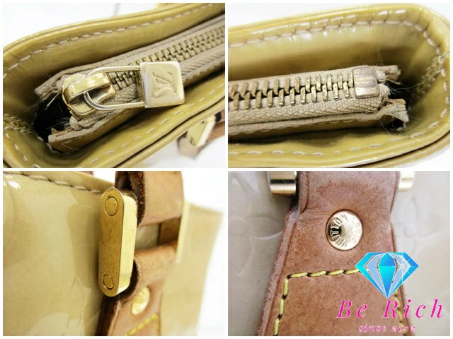 ルイ ヴィトン LOUIS VUITTON ハンドバッグ トートバッグ モノグラム ヴェルニ ヒューストン M91004 ベージュ パテント レザー エナメル LV ロゴ ショルダーバッグ 鞄  【中古】【送料無料】 bk8949