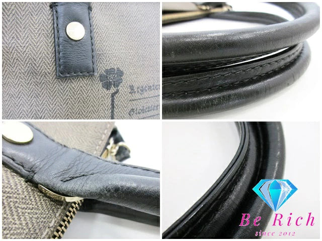 ブルガリ BVLGARI コレツィォーネ ハンドバッグ トートバッググレー レザー PVC ショルダーバッグ 手提げ 肩掛け バッグ 鞄 メンズ レディース 【中古】【送料無料】 bk8950