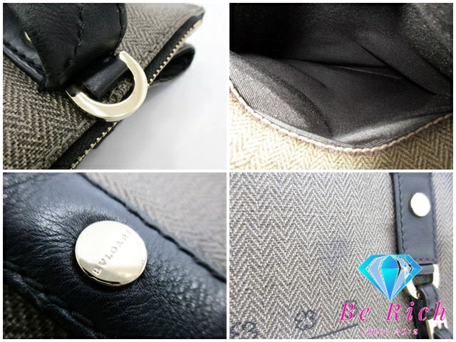 ブルガリ BVLGARI コレツィォーネ ハンドバッグ トートバッググレー レザー PVC ショルダーバッグ 手提げ 肩掛け バッグ 鞄 メンズ レディース 【中古】【送料無料】 bk8950