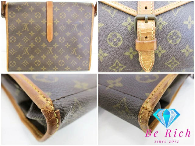 ルイ ヴィトン LOUIS VUITTON 2way 三つ折り ショルダーバッグ モノグラム ポルタブル セルヴェット No. 230 LV ロゴ 斜め掛け 鞄 ヴィンテージ 3ケタ 【中古】【送料無料】 bk8971