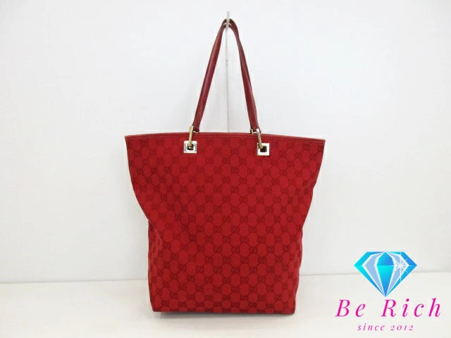 グッチ GUCCI トートバッグ ショルダーバッグ 002.1098.1705 GG キャンバス 赤 レッド ロゴ ハンドバッグ 肩掛け 鞄 【中古】【送料無料】 bk8986