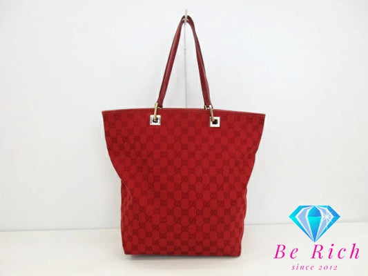 グッチ GUCCI トートバッグ ショルダーバッグ 002.1098.1705 GG キャンバス 赤 レッド ロゴ ハンドバッグ 肩掛け 鞄 【中古】【送料無料】 bk8986