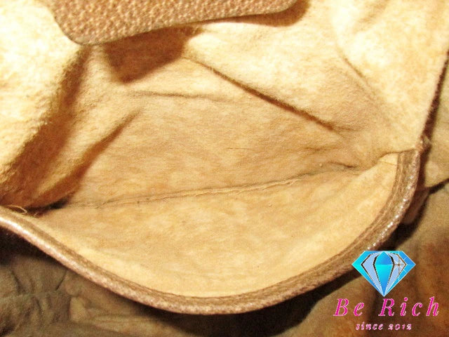 グッチ GUCCI GGプラス 巾着 ショルダー バッグ ベージュ アクセサリー コレクション PVC レザー レディース 手提げ ハンドバッグ【中古】【送料無料】bk9019