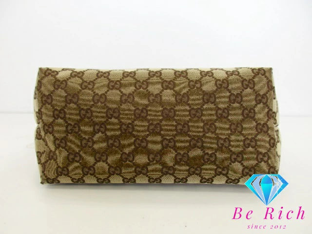グッチ GUCCI GG トートバッグ 211976 ブラウン キャンバス パテント レザー ショルダーバッグ【中古】【送料無料】bk9056