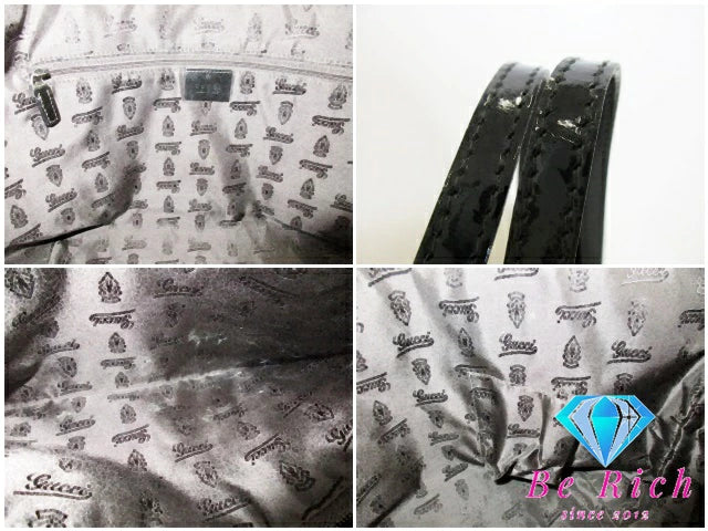 グッチ GUCCI GG トートバッグ 211976 ブラウン キャンバス パテント レザー ショルダーバッグ【中古】【送料無料】bk9056