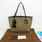 グッチ GUCCI GG トートバッグ 211976 ブラウン キャンバス パテント レザー ショルダーバッグ【中古】【送料無料】bk9056